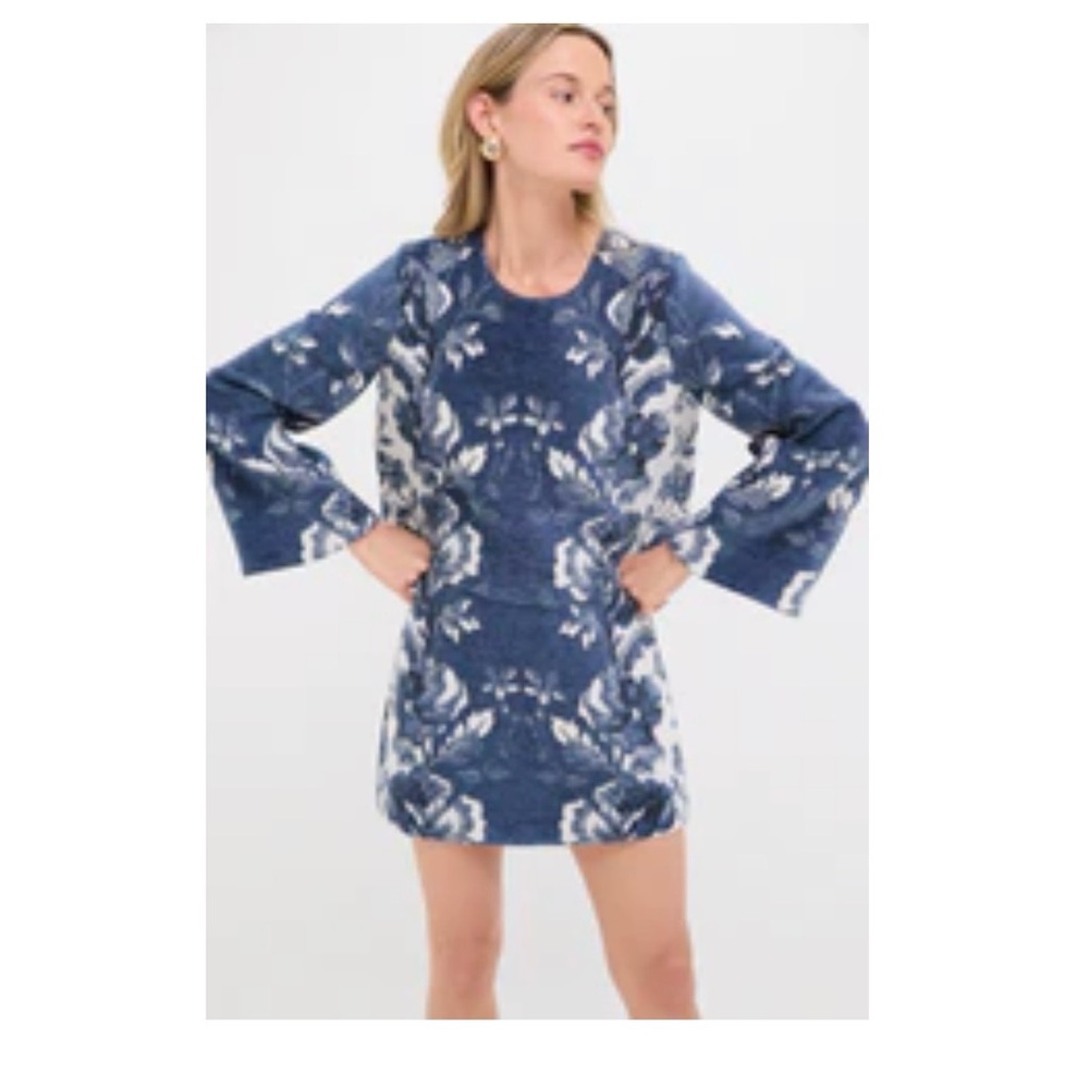 Tuckernuck Indigo Reflection Knit Jacquard Meg Mini Skirt & Maxine Top - NWT!